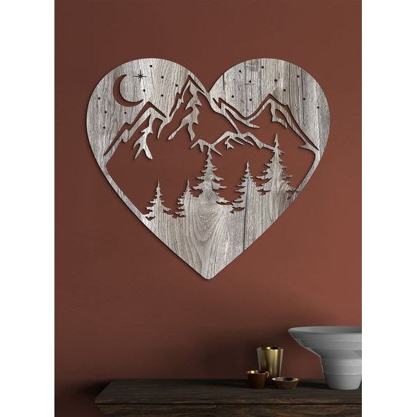 Dřevěný nástěnný obraz Láska k horám