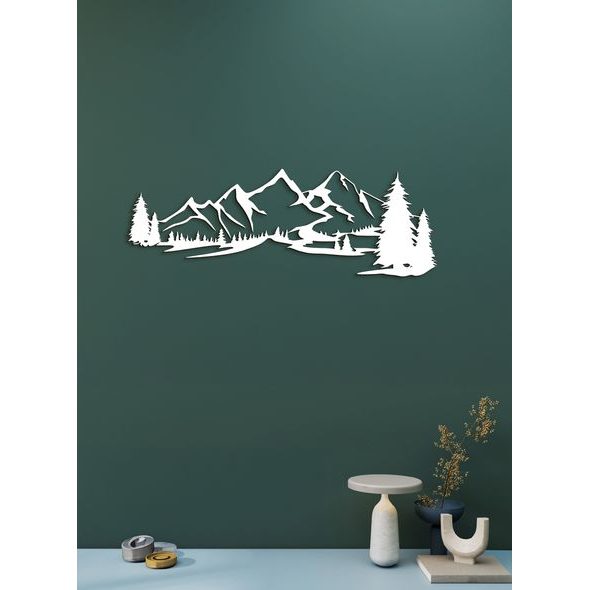 Dřevěná dekorace na zeď MOUNTAINS