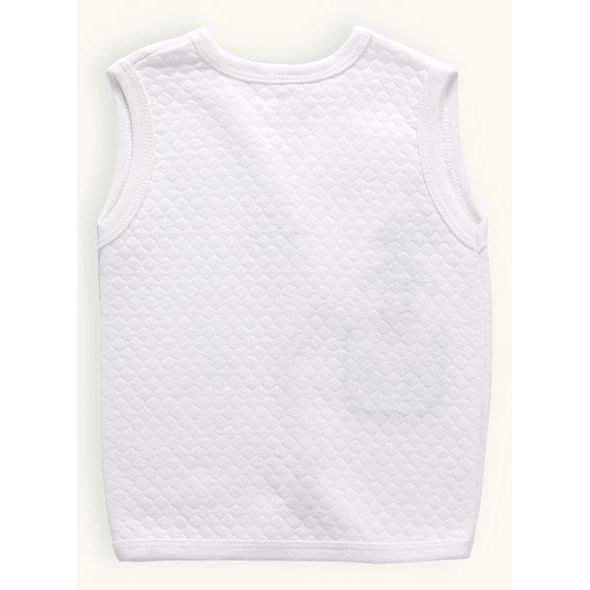 Dětská tepláková vesta s výšivkou MEDVÍDEK bílá