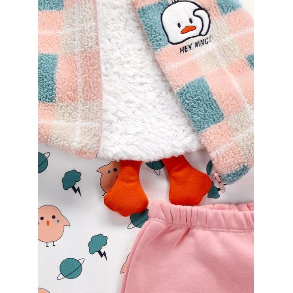 Dětská tepláková souprava KAČKA broskvová