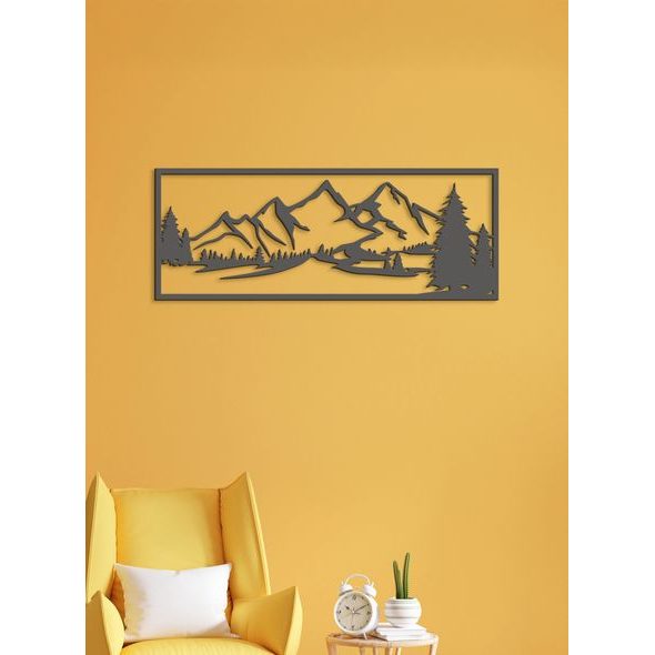 Dřevěný obraz hory