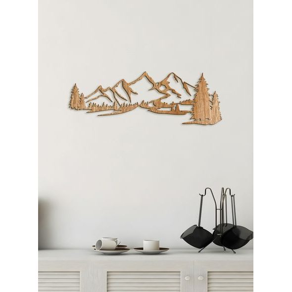 Dřevěná dekorace na zeď MOUNTAINS
