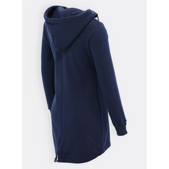 Prodloužená mikina s kapucí tmavě modrá