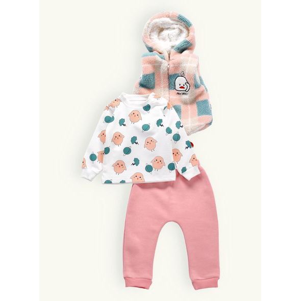 Dětská tepláková souprava KAČKA broskvová