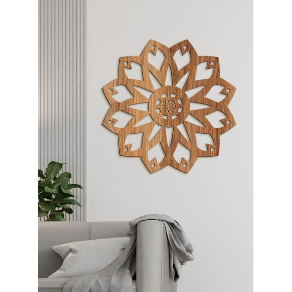 Moderní dřevěná mandala Kouzlo květiny