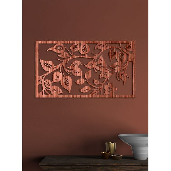 Dřevěný obraz na stěně Lístie