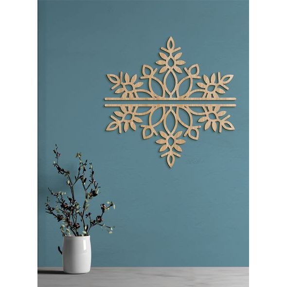 Dvoudílná dřevěná mandala SNOW