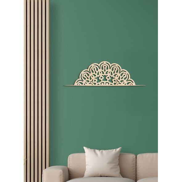 Dřevěná mandala půlkruh FLORA