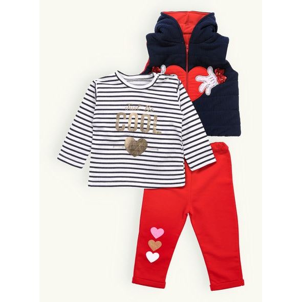 Detská suprava SRDCE červeno-tmavomodrá