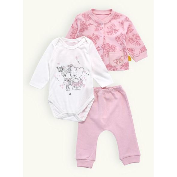 Dětská souprava s potiskem růžová