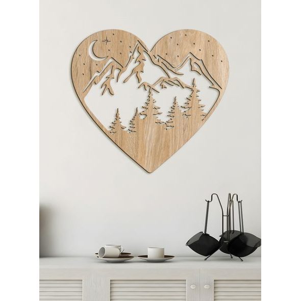 Dřevěný nástěnný obraz Láska k horám