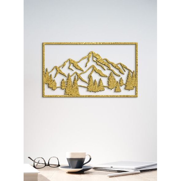 Dřevěná nástěnná malba Majestátní hory