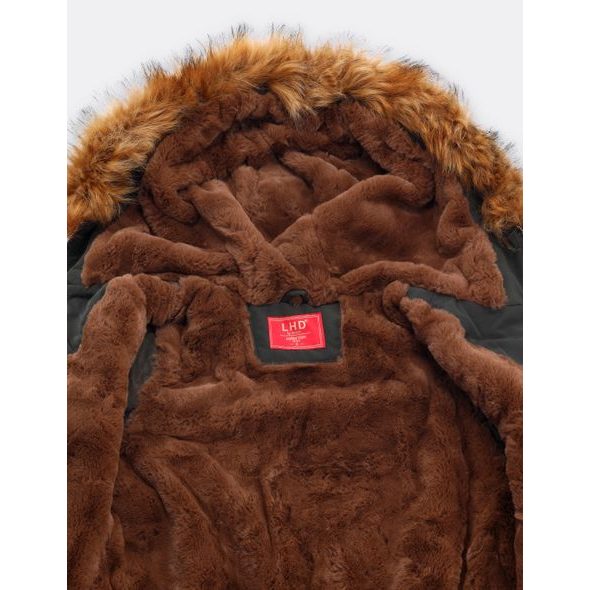 Zateplená dámská zimní bunda khaki