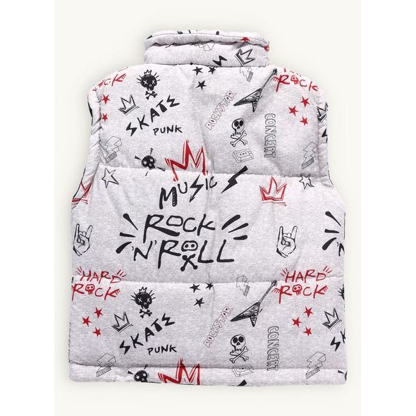 Dětská prošívaná vesta ROCKSTAR šedá