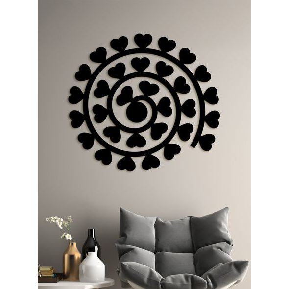 Dřevěný nástěnný obraz Spirála srdcí