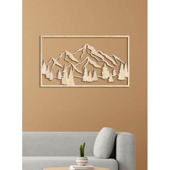 Dřevěná nástěnná malba Majestátní hory