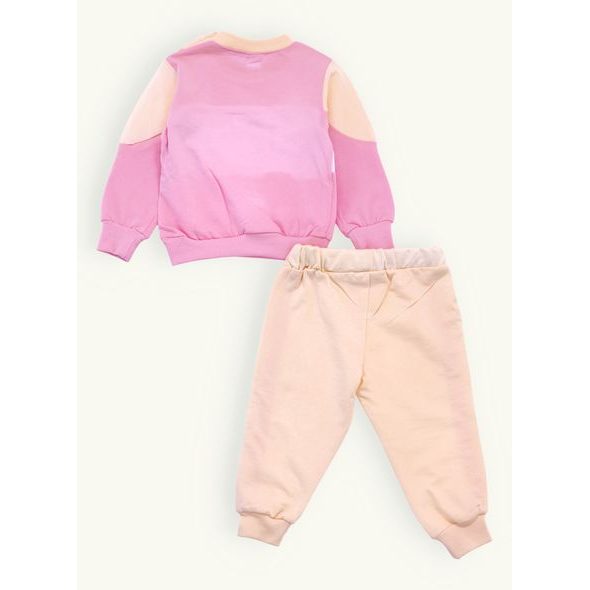 Detská športová súprava s potlačou pudrová