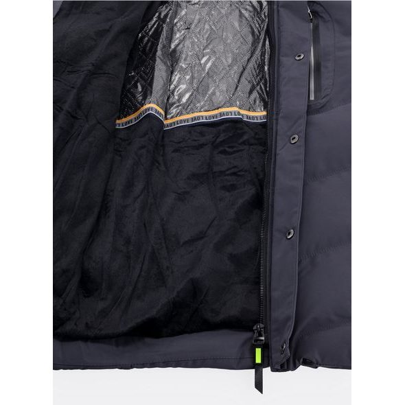 Pánská zimní bunda s kapucí šedá