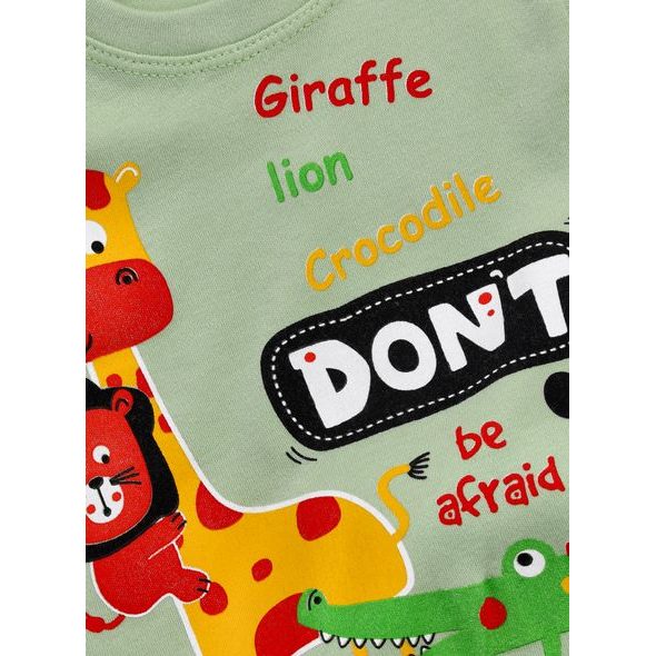 Kojenecká souprava VESELÉ SAFARI světle zelená