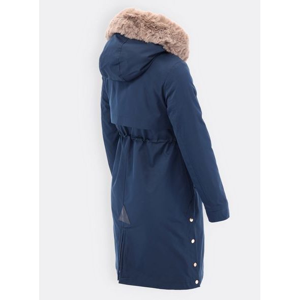 Dámska dlhá zimná bunda tmavomodrá