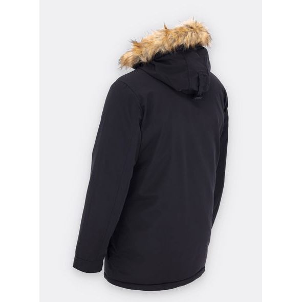 Pánská zimní bunda s kožešinou černá