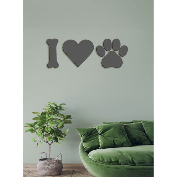 Drevený nápis "I ♥ DOG"