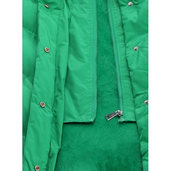 Dámská prošívaná vesta s kapucí zelená