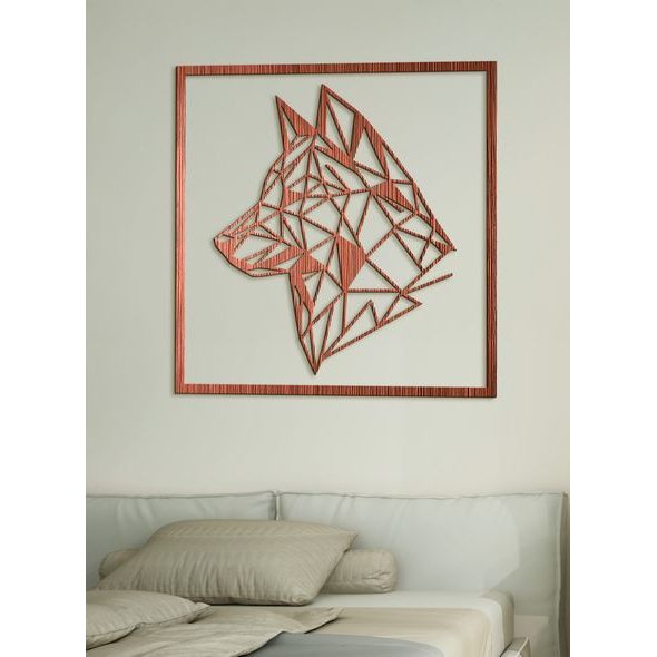 Dřevěný obraz Silueta vlka