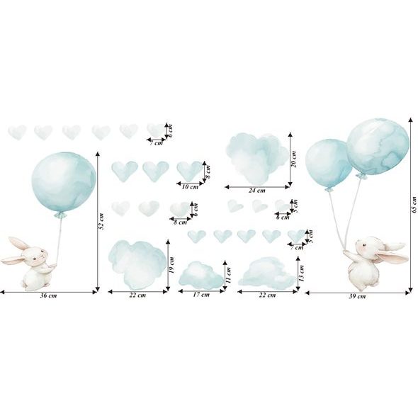Lietajúce zajačiky s balónmi
