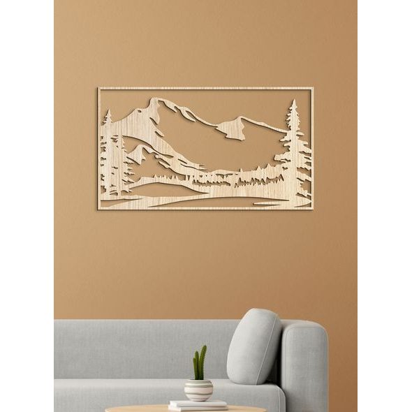 Dřevěný obraz ze dřeva Silueta hor