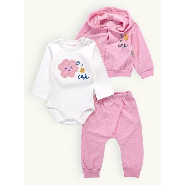 Kojenecká souprava VESELÝ KVET růžová