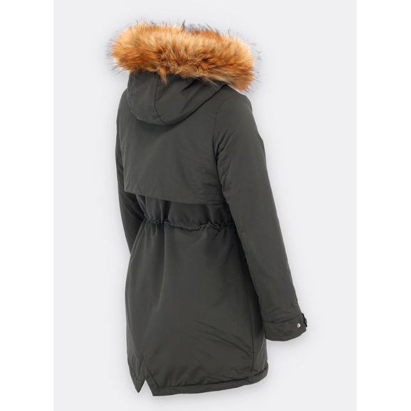 Zateplená dámská zimní bunda khaki