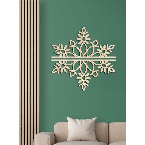 Dvoudílná dřevěná mandala SNOW