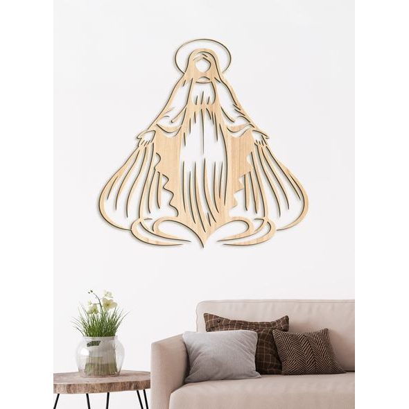 Dřevěný obrázek Panny Marie