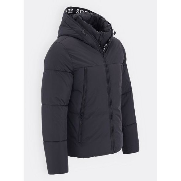 Pánská zimní bunda s kapucí černá