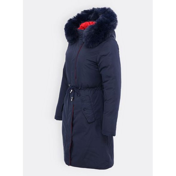 Dámská oboustranná bunda tmavě modro-červená