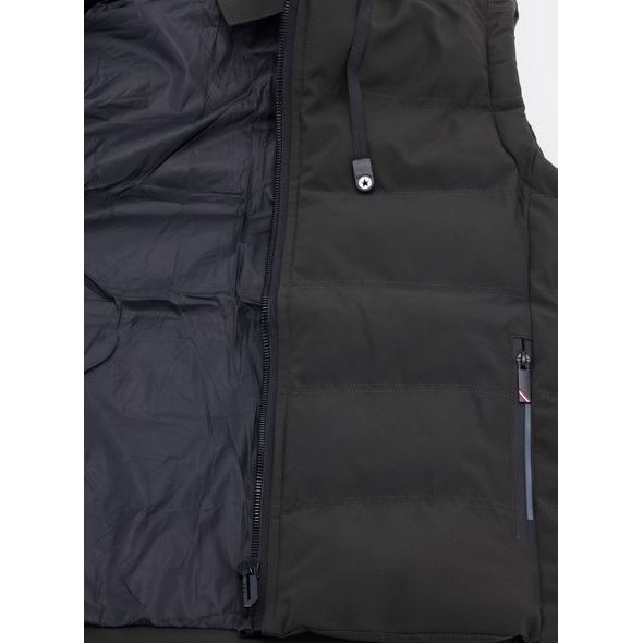 Pánská prošívaná vesta tmavě zelená