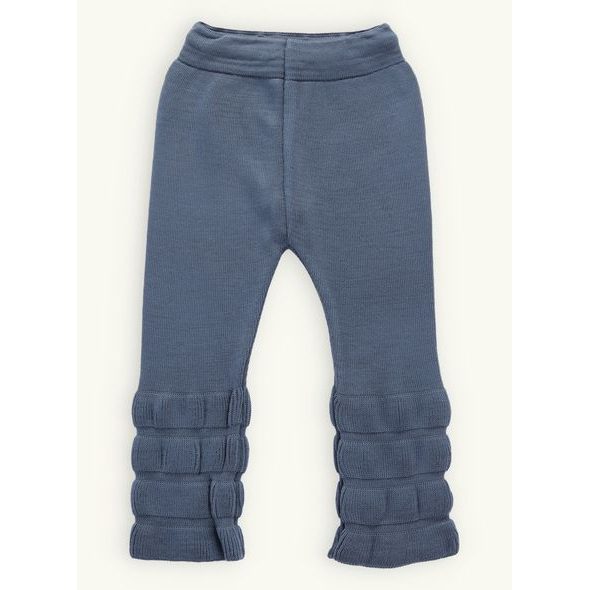 Dětské elegantní pletené tepláky pastelově modré