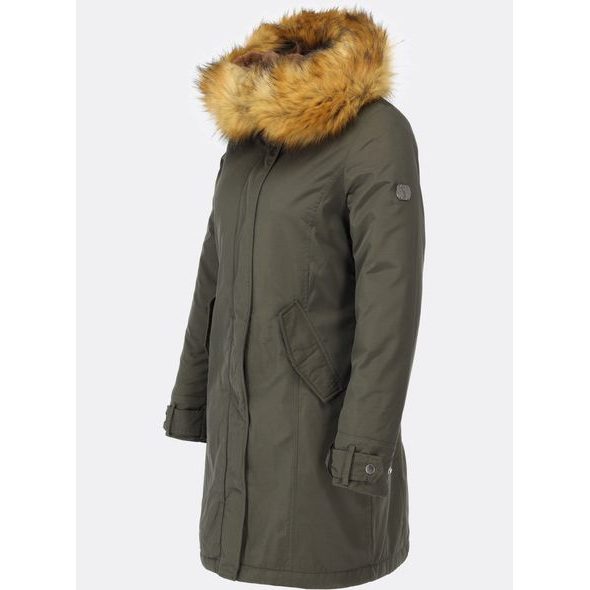Zateplená dámská zimní bunda khaki