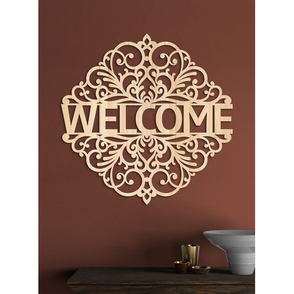 DREVENÝ NÁPIS "WELCOME"