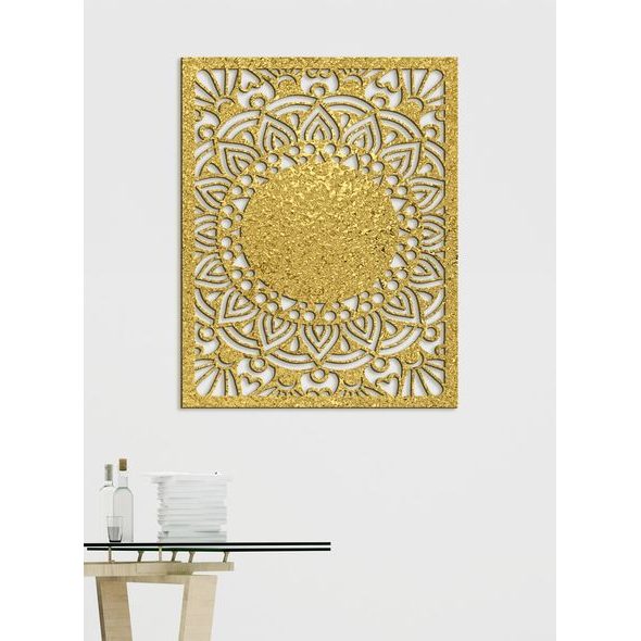 Dřevěná mandala sluneční květina