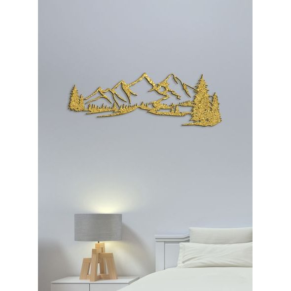 Dřevěná dekorace na zeď MOUNTAINS