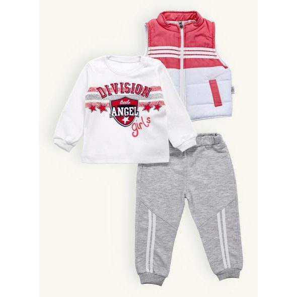 Dětská sportovní souprava s vestou starorůžová