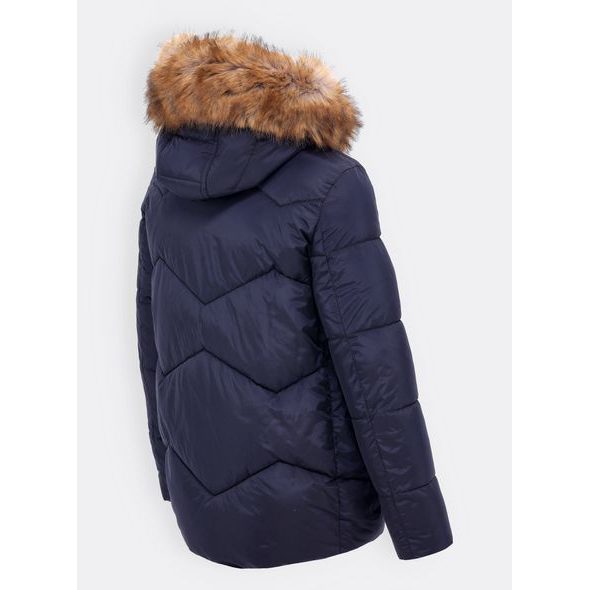 Dámská krátká prošívaná bunda tmavě modrá