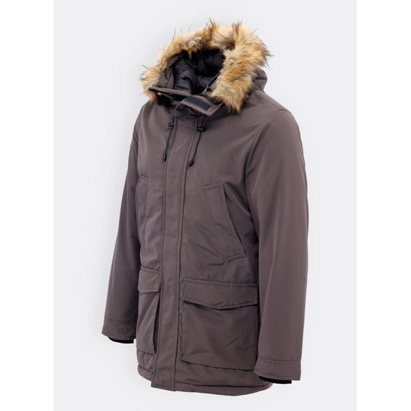 Pánská zimní bunda hnědá šedá