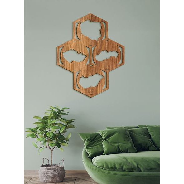 Dřevěný nástěnný obraz Mapy