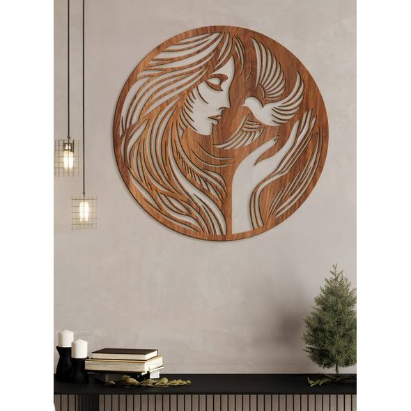 Dřevěný obraz ženské něhy