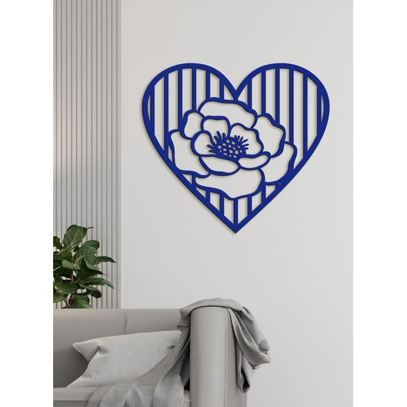 Dřevěný obrázek růže v srdci