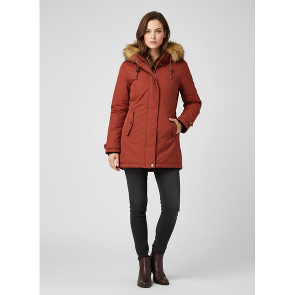 DÁMSKÁ OBOUSTRANNÁ ZIMNÍ BUNDA SKOŘICOVĚ ČERNÁ