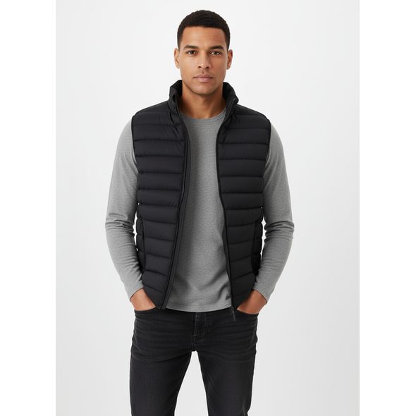 PÁNSKA PREŠÍVANÁ VESTA ČIERNA